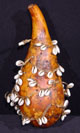 Kikuyu gourd rattle with cowrie shells